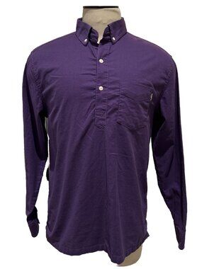 Chubbies Stretch Shirt Mens Large Purple Long Sleeve Button Up Casual w/ Issue